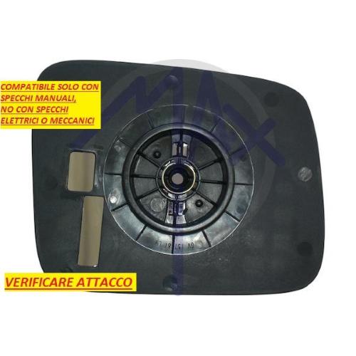 VETRO SPECCHIO RETROVISORE VOLKSWAGEN TRANSPORTER DAL 1990 T4 SINISTRO CON PIASTRA (MODELLO MANUALE)