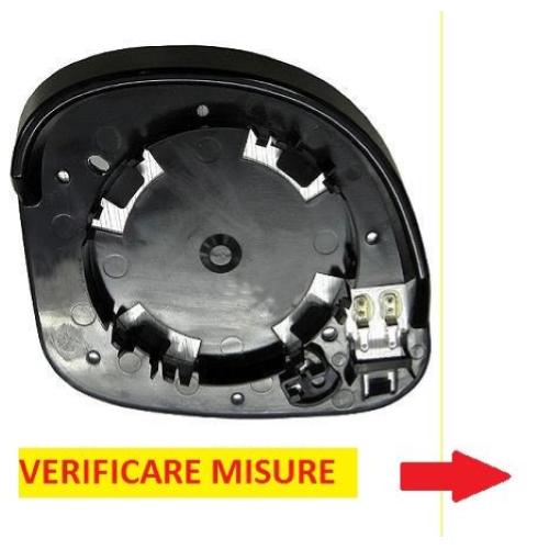 VETRO SPECCHIO RETROVISORE CITROEN C3 I SERIE DAL 2009 DESTRO TERMICO CON PIASTRA VETRO GRANDE