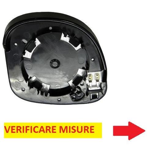 VETRO SPECCHIO RETROVISORE CITROEN C3 I SERIE DAL 2009 SINISTRO TERMICO CON PIASTRA VETRO GRANDE