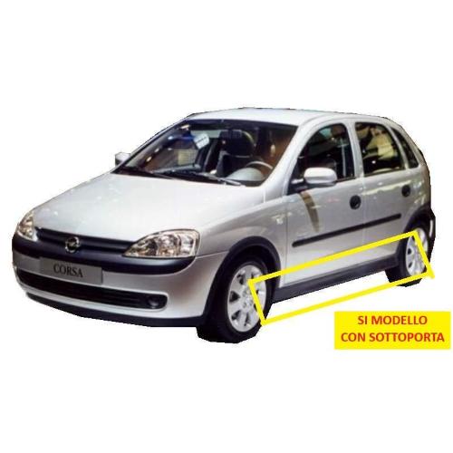 MODANATURA OPEL CORSA C DAL 2000 PARAFANGO POSTERIORE DESTRO AD ARCO CON MINIGONNA