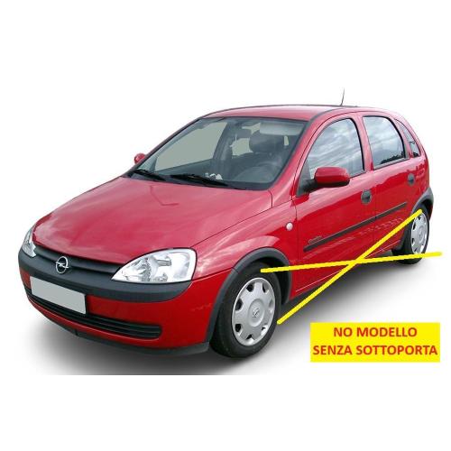 MODANATURA OPEL CORSA C DAL 2000 PARAFANGO POSTERIORE DESTRO AD ARCO CON MINIGONNA