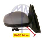 SPECCHIO RETROVISORE MECCANICO SKODA FABIA 07>14 DX VERNICIABILE BASE 24CM