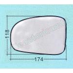 VETRO SPECCHIO RETROVISORE PER TOYOTA IQ DAL 2009 - VERSO-S - AVENSIS - TREZIA DESTRO NUDO ADESIVO