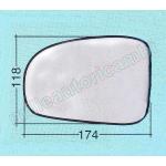VETRO SPECCHIO RETROVISORE PER TOYOTA IQ DAL 2009 - VERSO-S - AVENSIS - TREZIA SINISTRO NUDO ADESIVO