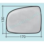 VETRO SPECCHIO RETROVISORE PER NISSAN NOTE DAL 2006 DESTRO NUDO ADESIVO