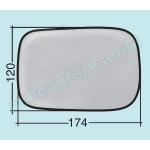 VETRO SPECCHIO RETROVISORE PER VOLVO XC90  DAL 2010 - VOLVO XC70 DAL 2008 SINISTRO NUDO ADESIVO ASF.