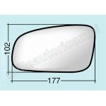 VETRO SPECCHIO RETROVISORE PER VOLVO S60 DAL 2000 - VOLVO S/V70 DAL 2000 - VOLVO S80 DAL 1998 SINISTRO ASF NUDO ADESIVO