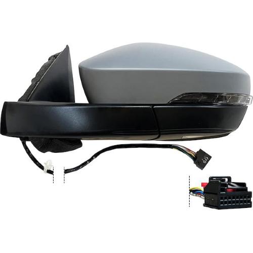 SPECCHIO RETROVISORE ELETTRICO PER VOLKSWAGEN T-ROC 2017-2021 SX CON PRIMER LUCE CORT RIPIEG.ELETTR MEMORIA TERMICO 13PIN