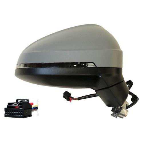 SPECCHIO RETROVISORE ELETTRICO AUDI A4 15 DESTRO VERNICIABILE C/FAN RIPIEGAB MEMO 13PIN