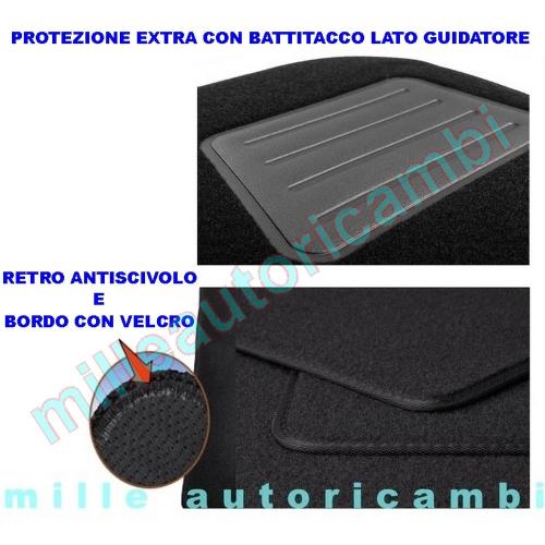 SET TAPPETINI MOQUETTE PER OPEL ASTRA H / GTC / WAGON 2004-2009 SAGOMATI CON FISSAGGI E VELCRO