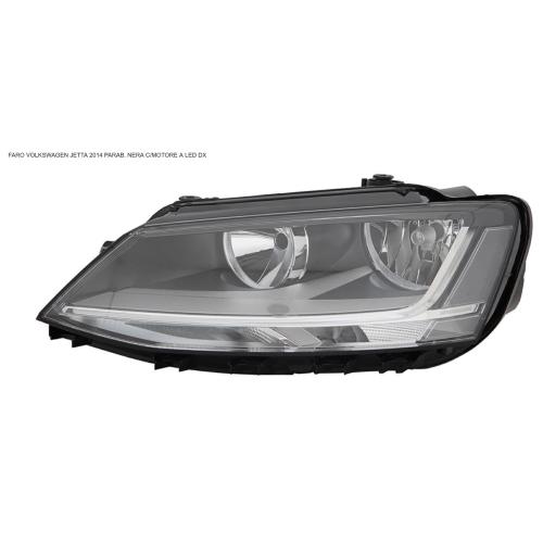 FARO FANALE PROIETTORE DX A LED C/MOTOR ELETTR VOLKSWAGEN JETTA 2014> P NERA