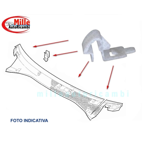 MOLLA FIAT CINQUECENTO'92/GRANDE PUNTO - ALFAROMEO  MITO - LANCIA YPSILON GRIGLIE E SOTTOPARABREZZA