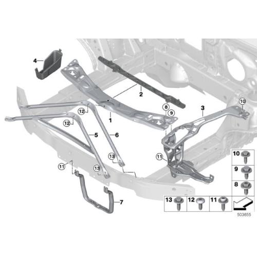 SUPPORTO TRAVERSA BATTICOFANO BMW SERIE 1 F40 2019>SERIE 2 F44 2020>