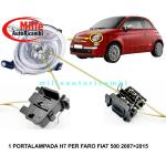 PORTALAMPADA CONNETTORE PROIETTORI FIAT 500 2007 PER LAMPADA H7 KIT MODIFICA CON CAVO