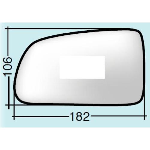 VETRO SPECCHIO RETROVISORE KIA RIO DAL 2005 SINISTRO NUDO