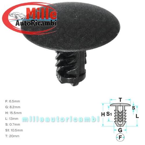 MOLLA TAPPO ALFA ROMEO/FIAT/LANCIA IMBOTTITURE COFANO E RIVESTIMENTI INTERNI