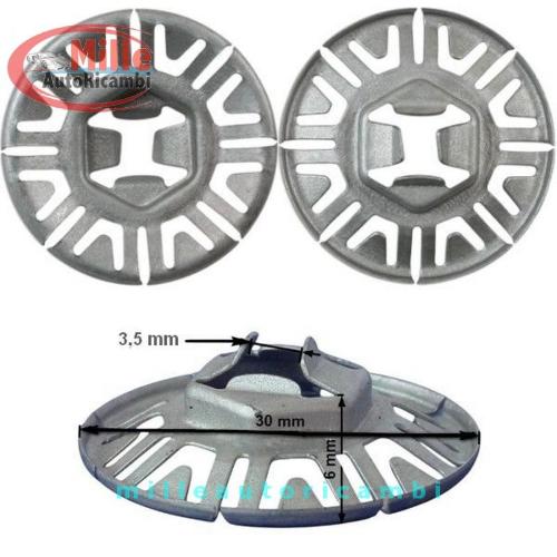 MOLLA MOLLETTE SEAT/AUDI/FORD/VW/SKODA PIASTRINA "H" METALLICA FISSAGGIO CARTER PROTEZIONE MOTORE E SCARICO