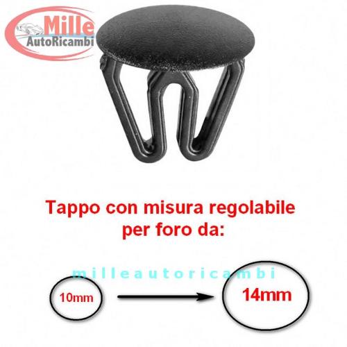 MOLLA TAPPO COPRIFORO UNIVERSALE REGOLABILE PER FORO DA 10 MM A 14 MM 50484