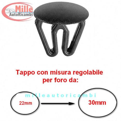 MOLLA TAPPO COPRIFORO UNIVERSALE REGOLABILE PER FORO DA 21 MM A 30 MM 50488