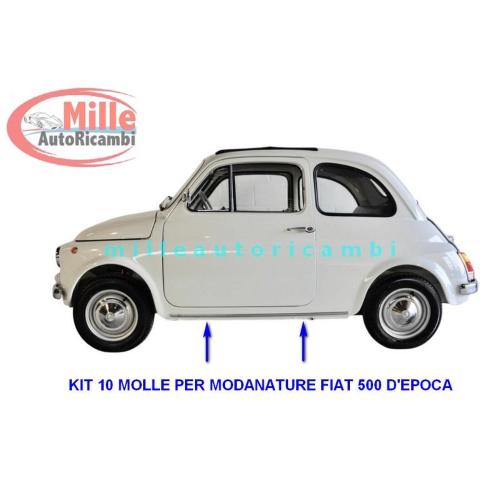 MOLLA MOLLETTE FIAT 500 D-F-L-N-R / 600 D PVC PLASTICA PER MODANATURE SOTTOPORTA IN ACCIAIO ORIGINALI