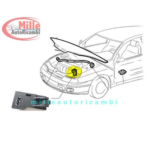 MOLLA MOLLETTA BLOCCO ASTINA FIAT BRAVO'95/BRAVA'95/MAREA COFANO ANTERIORE elim