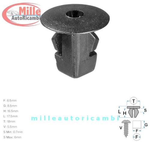 MOLLA MOLLETTE TOYOTA AYGO MADREVITE FISSAGGI RIPARI LOCARI PASSARUOTA CARROZZ.