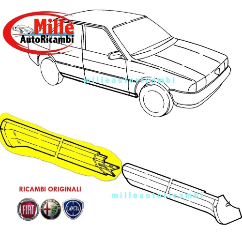 MODANATURA SOTTOPORTA ALFA ROMEO 33 1983>1990 POST.DX ORIGINALE 60503584 G1