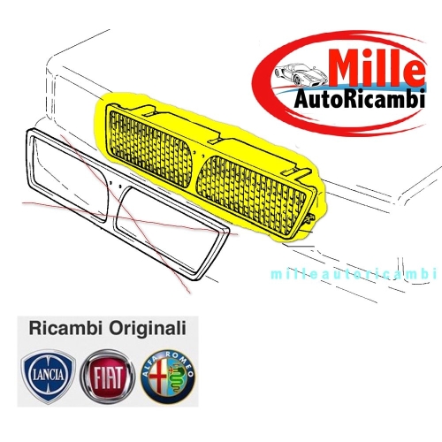 GRIGLIA MASCHERINA LANCIA DELTA MAQ.'91 16V/INTEGRALE NERA ORIGINALE 82472719 G1