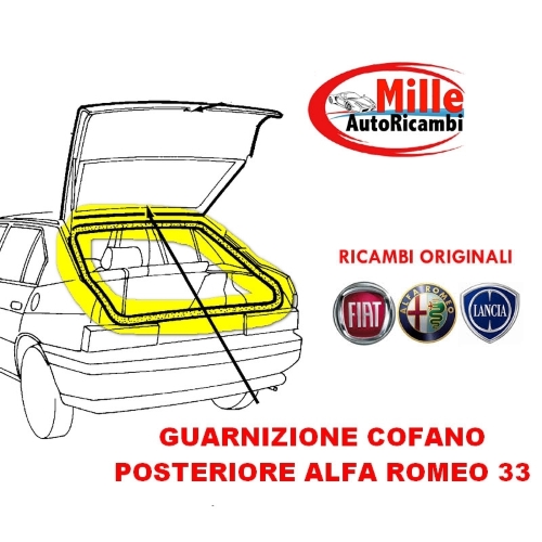 GUARNIZIONE COFANO POSTERIORE ALFA ROMEO 33 1988>1990 ORIG. 60503696 G1