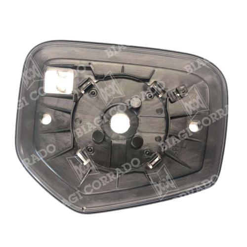 VETRO SPECCHIO RETROVISORE PER MITSUBISHI L200 DAL 2015/FIAT FULLBACK'17 SINISTRO CON PIASTRA ATT.TONDO