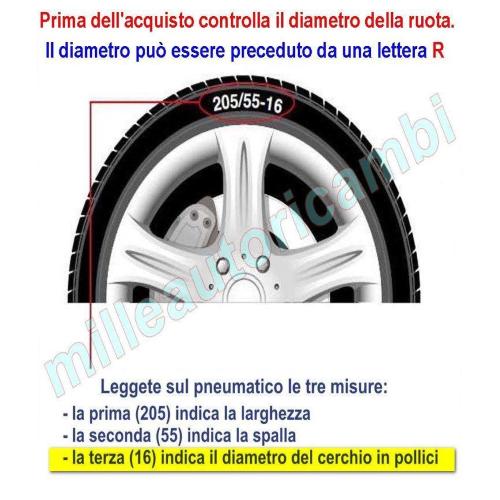 COPPA RUOTA ADATTA PER FIAT PUNTO 1999>2003 HLX 5 PORTE DIAMETRO 14" SENZA LOGO
