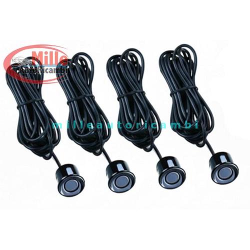 KIT 4 SENSORI DI PARCHEGGIO CABLATO PER AUTO-FURGONE BEEP SONORO DI COLORE NERO