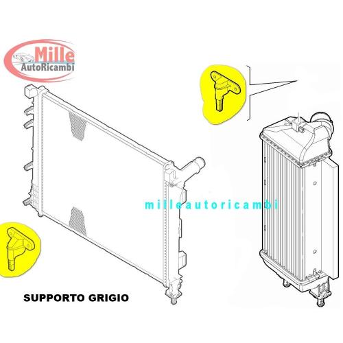 SUPPORTO RADIATORE/SCAMBIATORE CALORE FIAT PANDA 2012 1,3JTD/4X4 POP/EASY GRIGIO