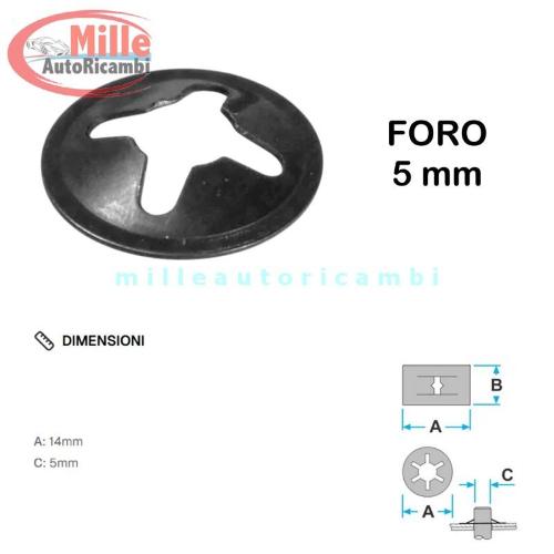 PIASTRINA GRAFFETTA ACCIAIO TONDA FORO 5 MM