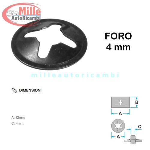 PIASTRINA GRAFFETTA ACCIAIO TONDA FORO 4 MM
