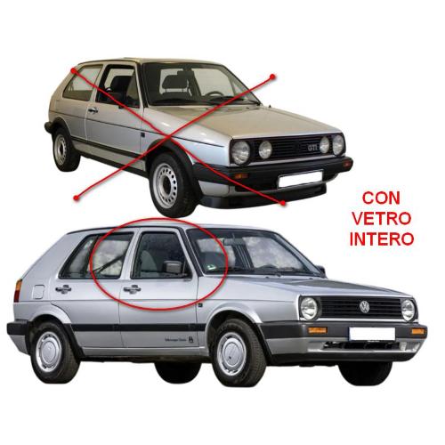 ALZAVETRO MANUALE VOLKSWAGEN GOLF-JETTA 1987 ANTERIORE  DESTRO (VERSIONE CON VETRO INTERO)