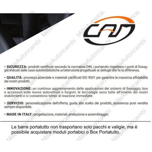 BARRE PORTATUTTO LINEA TOTUS DUE S.W. 2160+2850 MISURA 112 CM CAM
