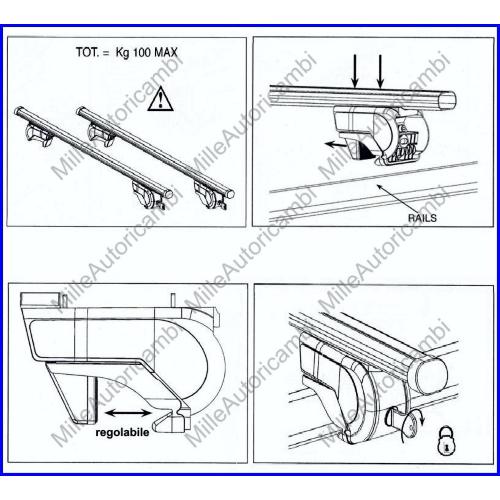 BARRE PORTATUTTO LINEA TOTUS DUE S.W. 2160+2850 MISURA 112 CM CAM