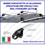 BARRE PORTATUTTO FREELINE S.W. ALLUMINIO PER RAILS STANDARD ALTI TELESCOPICA 100-130 CM GV GREEN VALLEY
