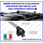 BARRE PORTATUTTO FREELINE S.W. ALLUMINIO PER RAILS INTEGRATI BASSI TELESCOPICA 80-110 CM GV GREEN VALLEY