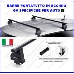 BARRE PORTATUTTO EVO ACCIAIO PER PEUGEOT 307 3/5 PORTE 2001>2009 PORTAPACCHI GV