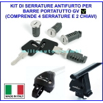 KIT 4 CILINDRETTI CHIAVE SERRATURE ANTIFURTO GV PER BARRE PORTATUTTO GRV 156002