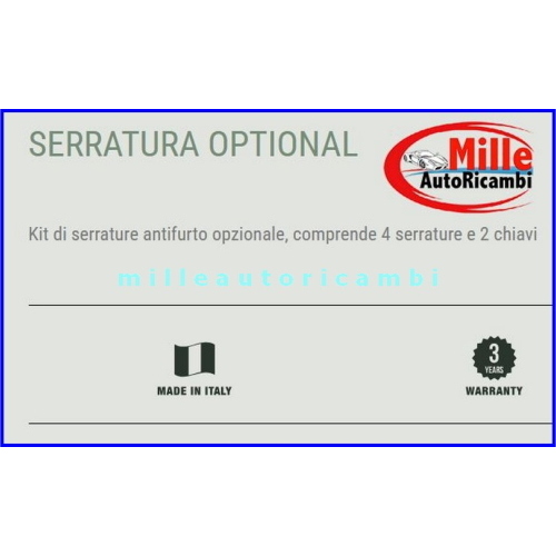 KIT 4 CILINDRETTI CHIAVE SERRATURE ANTIFURTO GV PER BARRE PORTATUTTO GRV 156002