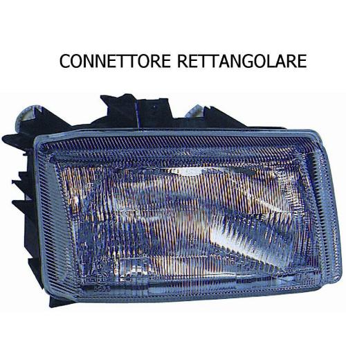 FARO FANALE PROIETTORE SX H4 PRED REG PER MAN/EL PER VOLKSWAGEN POLO CLASSIC-SW-CADDY 1996>2000 CONNETTORE RETTANGOLARE