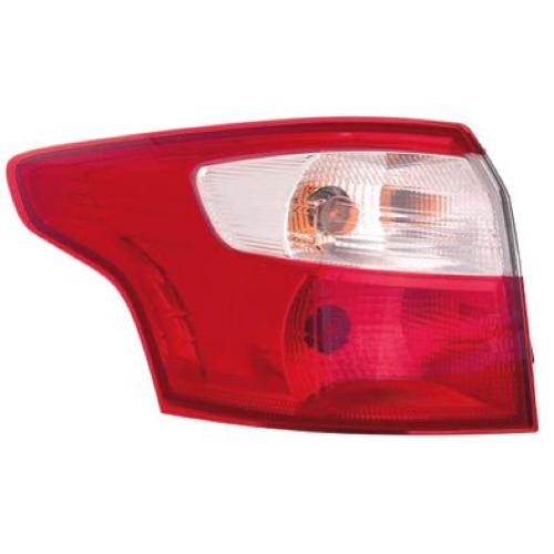 FANALE FANALINO POSTERIORE SINISTRO ESTERNO BIANCO ROSSO SENZA PORTALAMPADA PER FORD FOCUS STATION WAGON DAL 2011 AL 2014