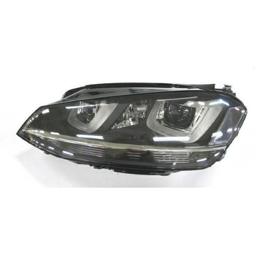 FARO FANALE PROIETTORE DX BIXENON D3S-H7 C/DBL+DRL A LED C/MOT EL PER VOLKSWAGEN GOLF 7 2012> GTD PARAB NERA
