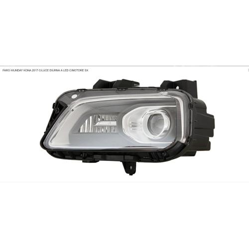 FARO FANALE PROIETTORE SX H7 C/LUCE DIURNA A LED C/MOTOR ELETTR PER HYUNDAI KONA 2017>