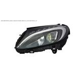 FARO FANALE PROIETTORE DX FULL LED C/MOT PER MERCEDES CLASSE C W205 2013> PARABOLA NERA