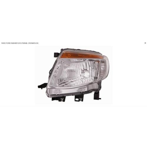 FARO FANALE PROIETTORE DX H4 PER FORD RANGER 2012>2016 PARABOLA CROMATA