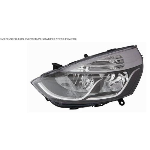 FARO FANALE PROIETTORE SX H7-H1 C/MOTOR ELETT PER RENAULT CLIO 2012> C/PROFILI GRIGI